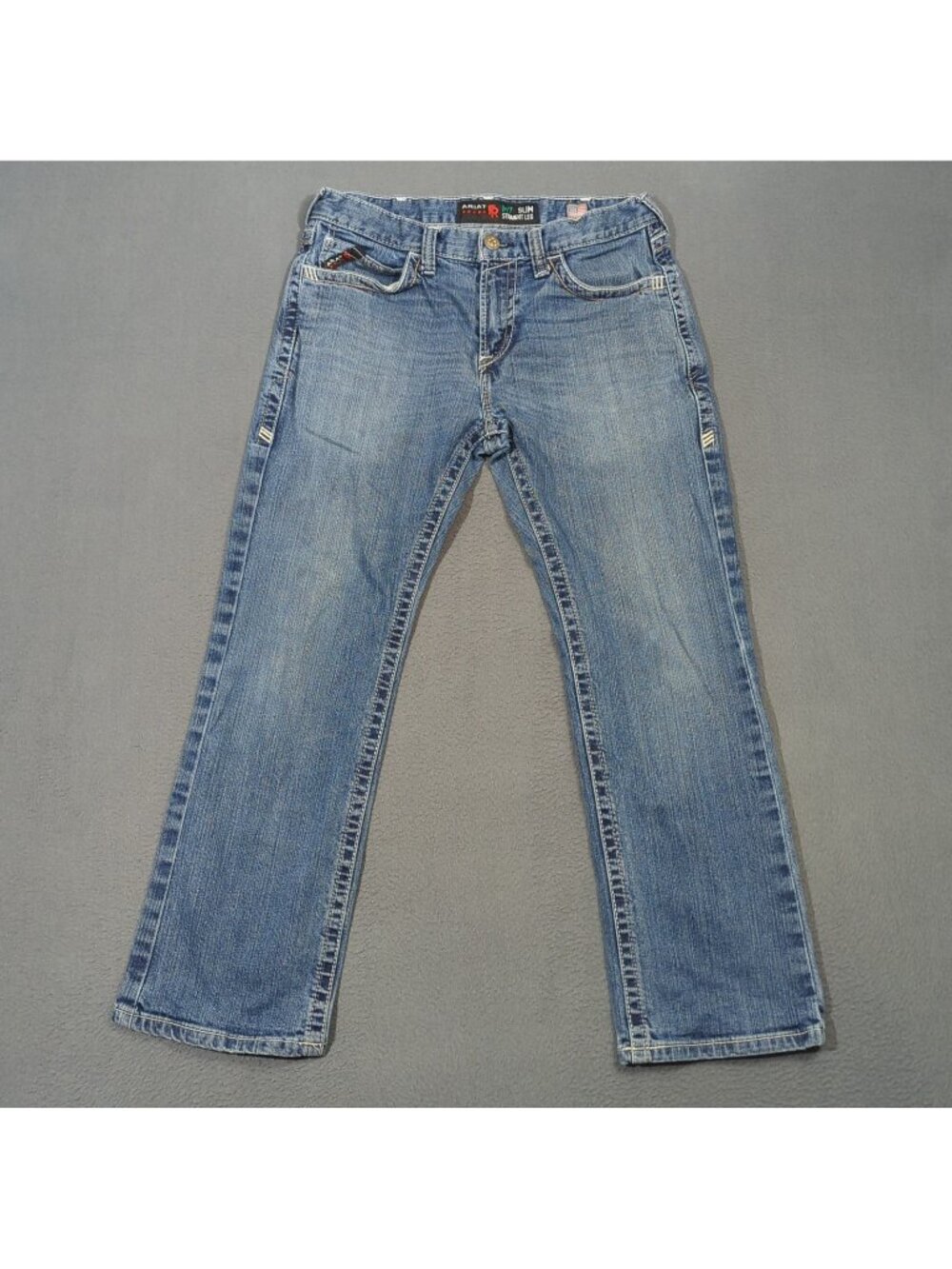 Ariat FR Jeans Men's 32x30 Fits 31x28 Blue M7 DuraStretch Adkins Straight Leg
